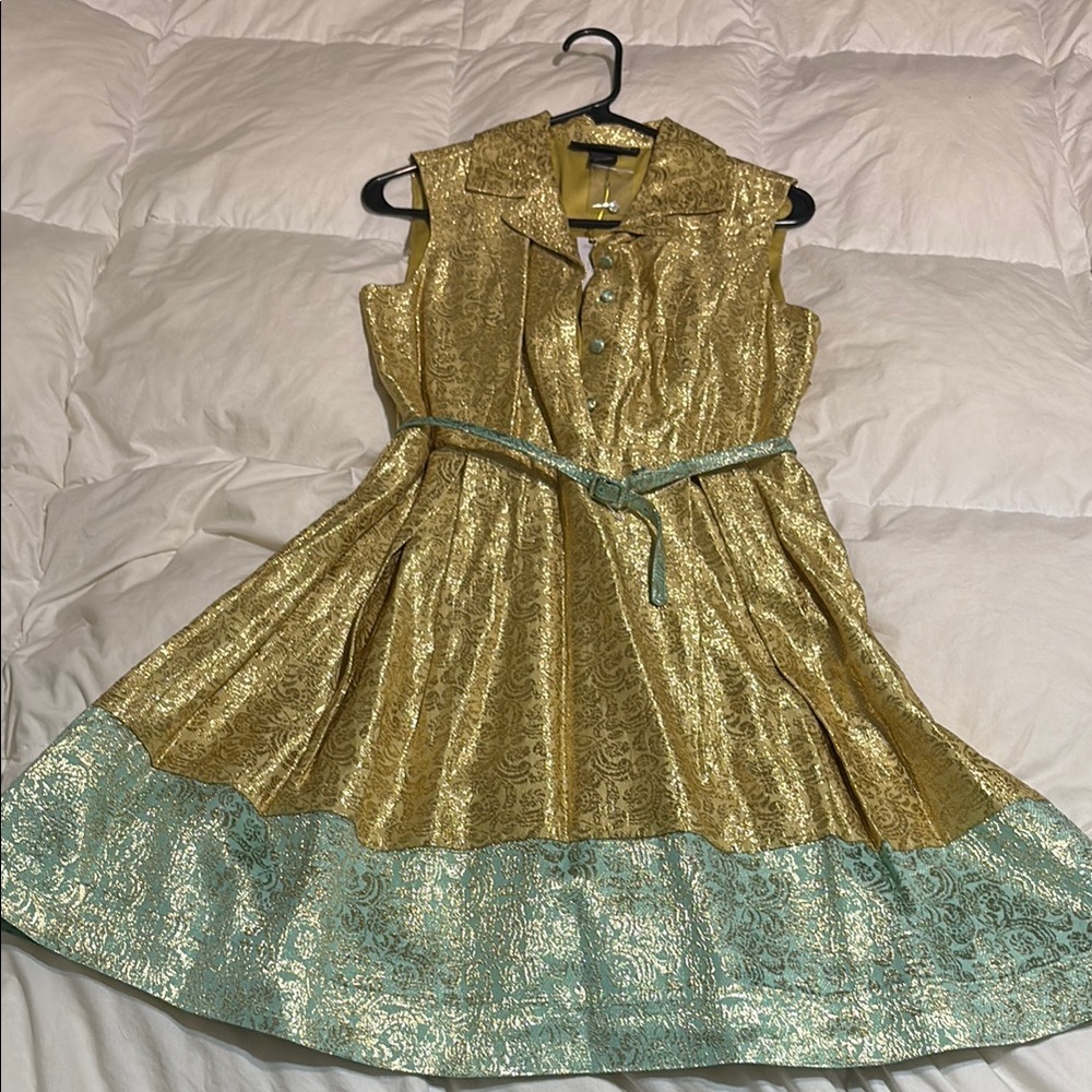 Gold and green women Dress